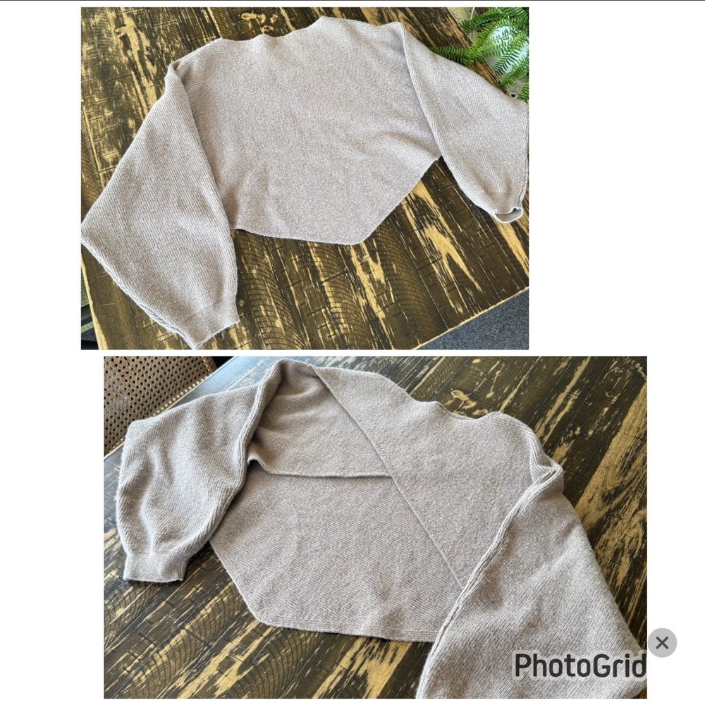 REVERSIBLE 💕 Grey Purple Criss Cross Sweater Top - LARGE